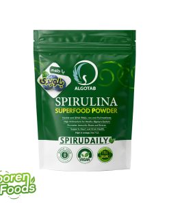 پودر جلبک اسپرولینا آلگوتب با طعم بلوبری 50 گرم برای اسموتی و لاته—سوپرفود آنتی‌اکسیدان