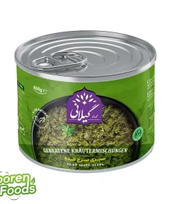 کنسرو سبزی قورمه سرخ شده گیلانی ۱۰۰٪ گیاهی و بدون مواد نگهدارنده