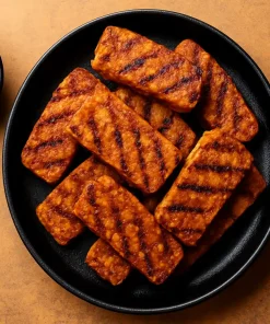 نمونه تمپه طعم دار شده و سرخ شده